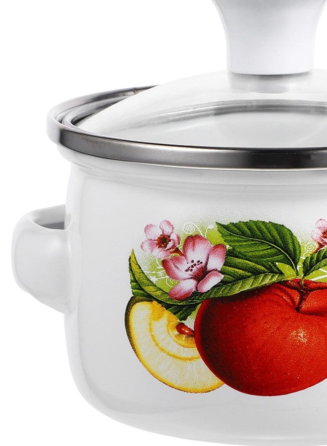 Yardenfun 3Pcs Mini Enamel Soup Pot Flat Bottom Stockpot for Cooking Stews and Noodles Random Design for Home Kitchen Use - Image 2